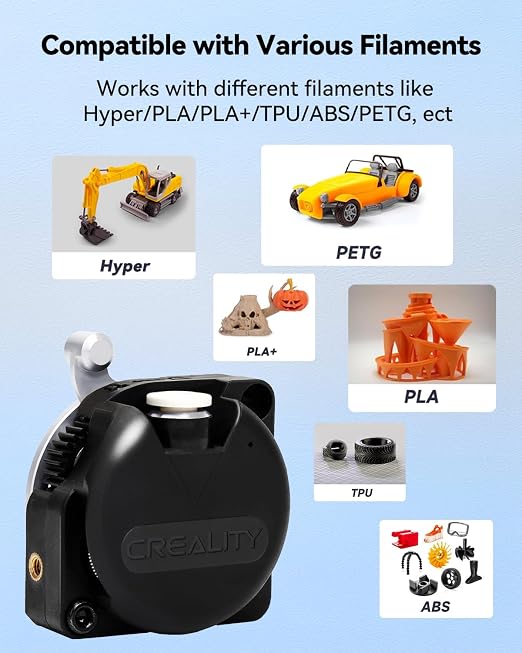 Creality Official Upgrade K1 SE/K1C Extruder, 50N Strong Extrusion Force & Dual Gear Design Provide Smooth and Precise Feeding，OEM Replacement Parts