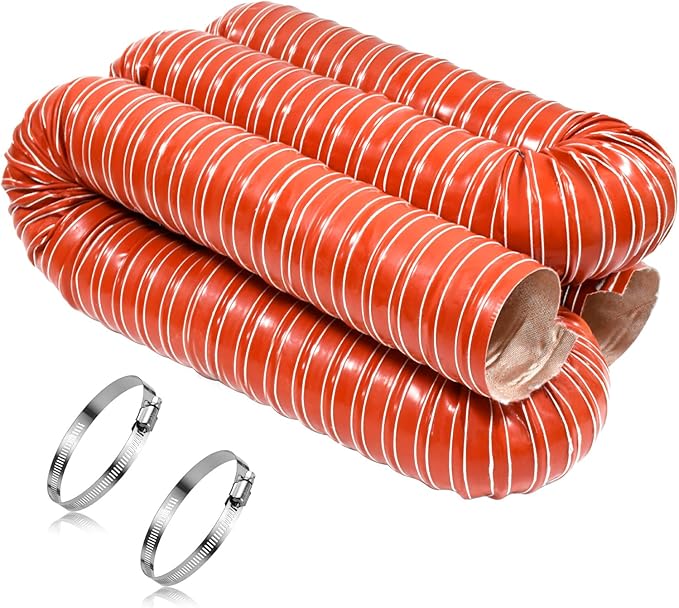 NOWBALL 2.5in Automotive Air Duct Hose, Length 4 Meter-13.3ft, 2.5" Silicone Flexible Cooling Ducting, 63mm High Heat Brake Exhaust Hose for Car, Garage, Dryer Air System