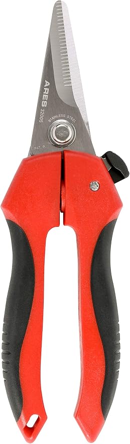 ARES 32005-7 1/2-Inch Multi-Purpose Shears - Finely Serrated High Carbon Stainless Steel Blades - Cuts Wire, Insulation, Soft Cable and More