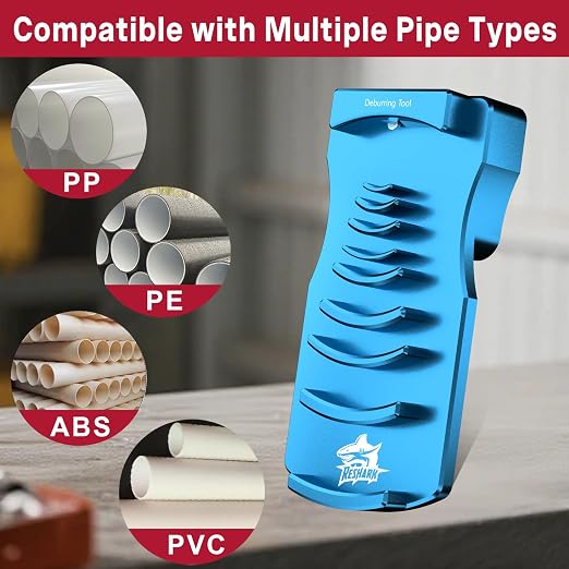 9-in-1 Inner-Outer PVC Pipe Deburring Tool Kit, Adjustable Chamfers PVC Chamfer Tool for 9 Sizes: 0.5 Inch to 4 Inch Plastic Pipes, Professional Effective PVC Pipe Reamer for SCH40 PVC.(Blue)