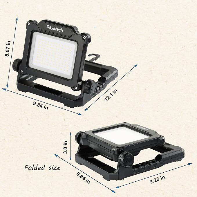 Cordless LED Work Light Compatible with Dewalt and Milwaukee 18-20V Battery, Magnetic Base for Underhood, 4000 LM 25 W Brightness Adjustable, Flicker Free, (Light Only/Charger Included)