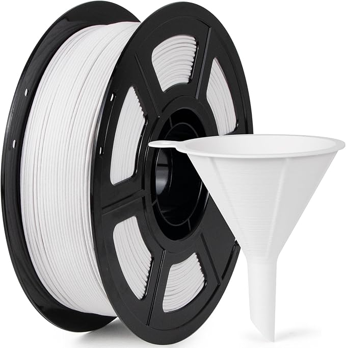 IEMAI PLA Glass Fiber Filament 1.75mm Matte White 1kg, Reinforced PLA-GF 3D Printer Filament for High Stiffness, Dimensional Stability & Low Warpage, Easy to Print