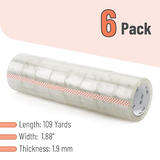 Mr. Pen- Packing Tape, 6 Pack, 1.88” Wide, 109 Yards, Clear | Heavy Duty Packing Tape for Shipping, Packaging, Moving and Storage