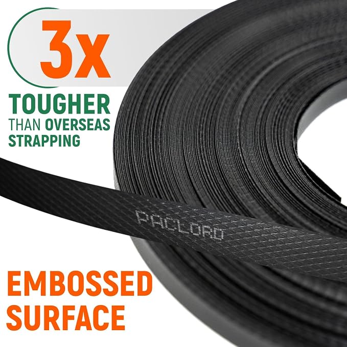 1/2" x 200' Polypropylene (PP) Strapping in Portable Self-Dispensed Box | 0.031" Thick Banding Strap, 600 lbs Break Strength, Flexible Strap For Bundling and Packaging