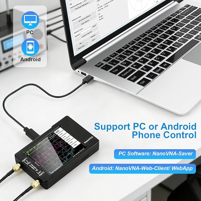 [Upgraded] AURSINC NanoVNA-H Vector Network Analyzer Latest HW Version 3.7, 9KHz -1.5GHz Antenna Analyzer with 32GB SD Card Support Data Storage, Measuring S Parameters, SWR, Phase, Delay, Smith Chart