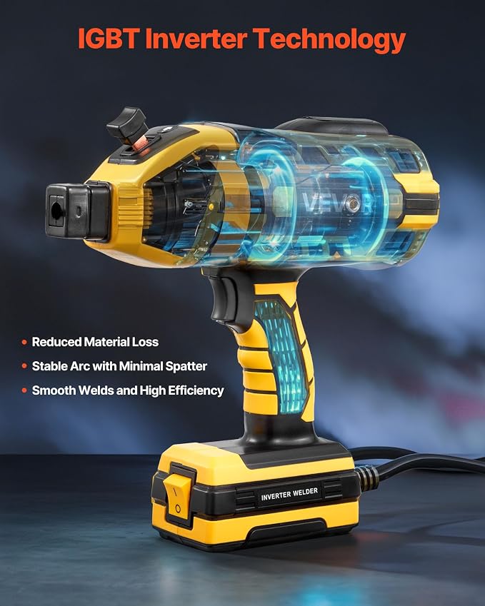 VEVOR Portable Handheld Welding Machine, 20-140A Portable ARC Welder with 5-Level Current Adjustment & IGBT Inverter, 110V Handheld Stick Welder with Hot Start Function Fit for 1/16"-1/8" Welding Rods