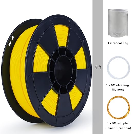 ZIRO PLA Filament 1.75mm,3D Printer Filament PLA PRO Basic Color Series 1.75MM 1KG(2.2lbs), Dimensional Accuracy +/- 0.03mm,Yellow