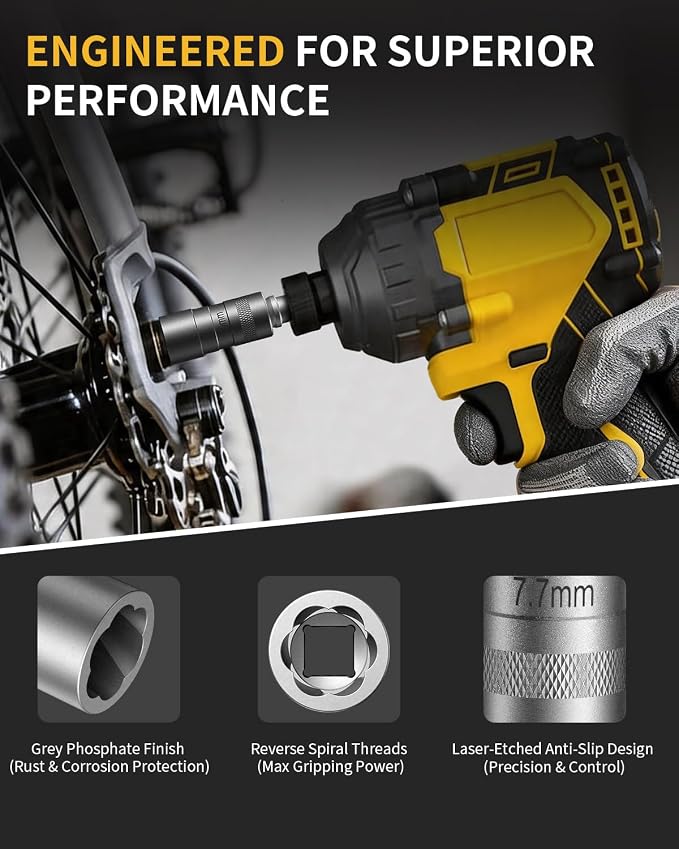Bolt Extractor Kit, 32 Piece Easy Out Lug Nut Removal Tool, 1/4" & 3/8" Drives Damaged Bolt Extractor Socket Set for Stripped, Broken, Rusted, Rounded Fasteners