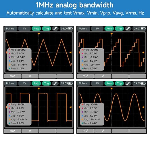 OWON Handheld Oscilloscope, Digital Multi Functional Oscilloscope Multimeters,20000 Counts Portable 2 in 1 Universal Test Instrument, with 2.8 inch IPS Screen Display 1CH 1Mhz Bandwidth HDS120