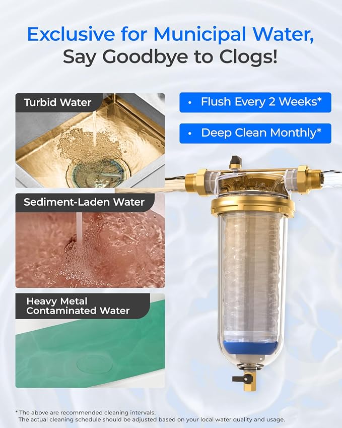 Waterdrop Spin Down Sediment Filter Replacement Cartridge, 100/50 Micron Replacement for WD-BG102
