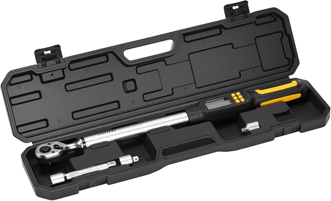 1/2 Drive Digital Torque Wrench with Adapters, 15-295 ft-lb (20-400 Nm), ±2% Accuracy, 72-Tooth Ratchet Head, Buzzer & LED Alerts, for Truck, SUV, Tires, Lug nuts & Wheels