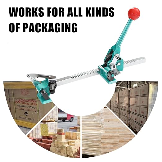 Heavy Duty Banding Strapping Tensioner & Cutter Manual Packaging Tools for 1/2"-5/8" Width Polyproplyn Poly Strap(Straight Board Type)