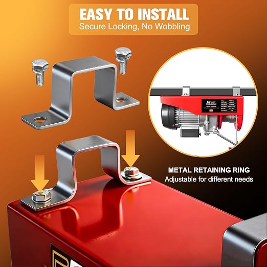 Electric Hoist,440 lbs Material Handling Too,Single/Double Slings Electric Winch,13 ft Remote Control,39 ft Single Cable Lifting Height,Zinc-Plated Steel Wire Hoist for Garage, Warehouses