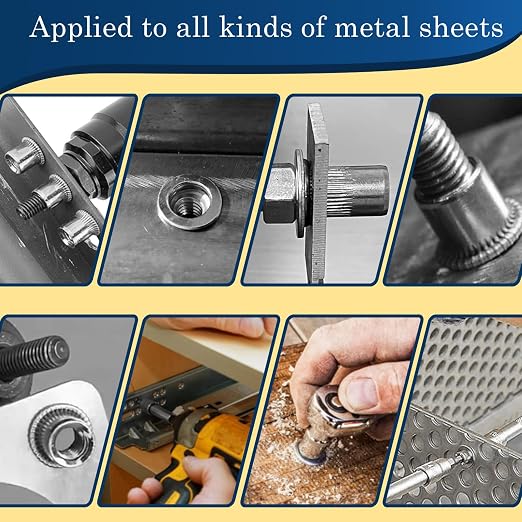 8-32 UNC Rivet Nut, 100Pcs 304 Stainless Steel Flat Head Rivnut Threaded Insert Nutsert