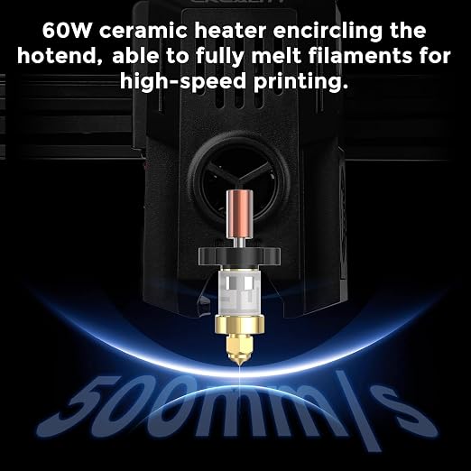 Creality Ender 3 V3 KE Hotend Kit, Original Ceramic Heating Block Kit 300°C 60W Fast Heating High Thermal Conductivity Ceramics with Bi-Metal Copper+Titanium Alloy Throat Tube and Brass Nozzle