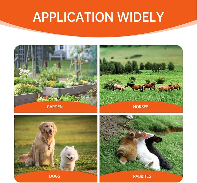 S65 0.065J Solar Electric Fence, 2 Miles Solar Fence Charger for Preventing Bears, Raccoons, Skunks Intruding, Solar Electric Fence Charger with Grounding Rod