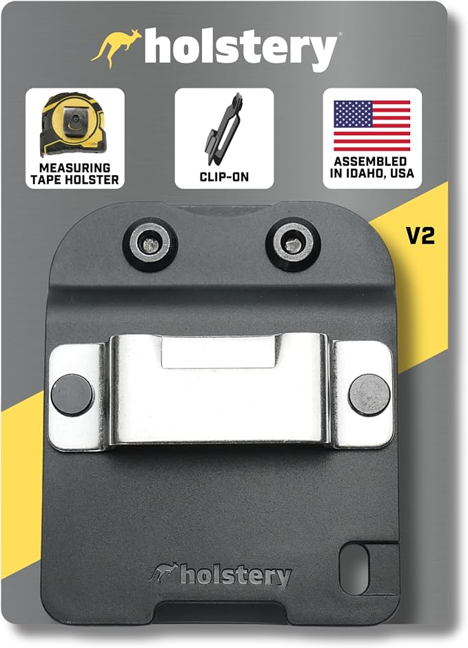 Holstery TapeMaster | Clip-On Tape Measure Holder - Low-Profile Measuring Tape Holster for Your Belt, Tool Bags, Pockets, or Pants