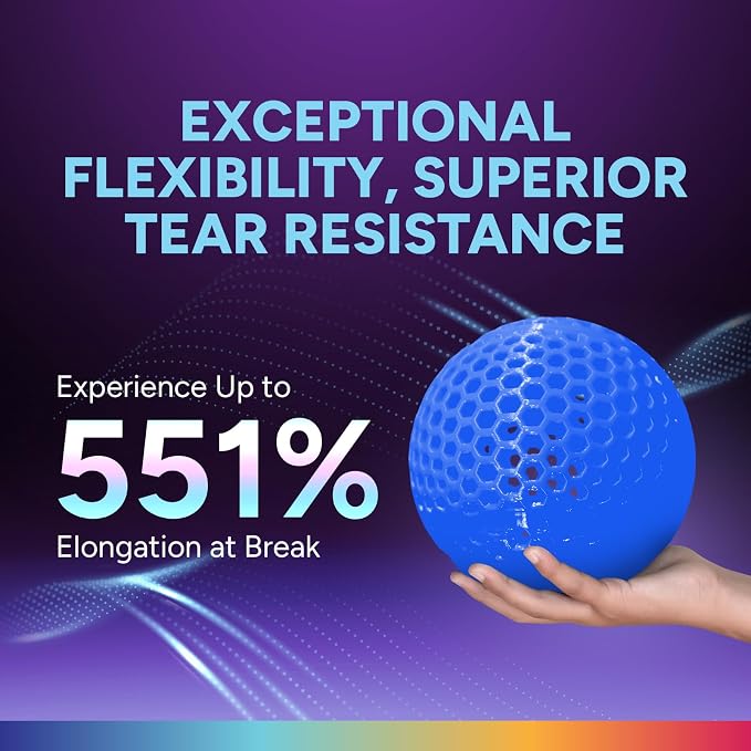 OVERTURE High Speed TPU 95A Flexible 3D Printer Filament 1.75mm | High Elasticity & Durability Filament,1kg Spool(2.2lbs),Fit Most FDM Printer(HS TPU Translucent Blue)