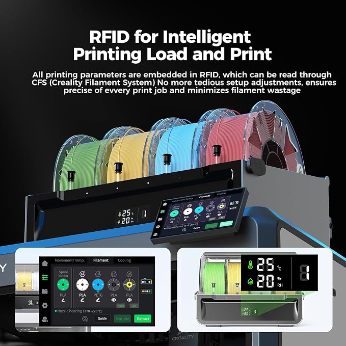 Creality Hyper Luminous PLA RFID Filament 1.75mm 1KG, Glow in the Dark Filament for 3D Printers, Bright Long-Lasting Glow, High-Speed Printing 30–600mm/s, Ideal for Creative Projects (Green)