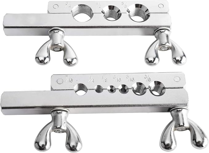 YAETEK Swaging Tool Kit – Flaring Tool Kit - Tube Cutter Rachet Wrench Swag Tool - 45 Degree Brake Line Tubing Brass Aluminum Copper Extrusion 1/8" to 3/4" for HVAC Water Gas Pipe Automotive Plumbing