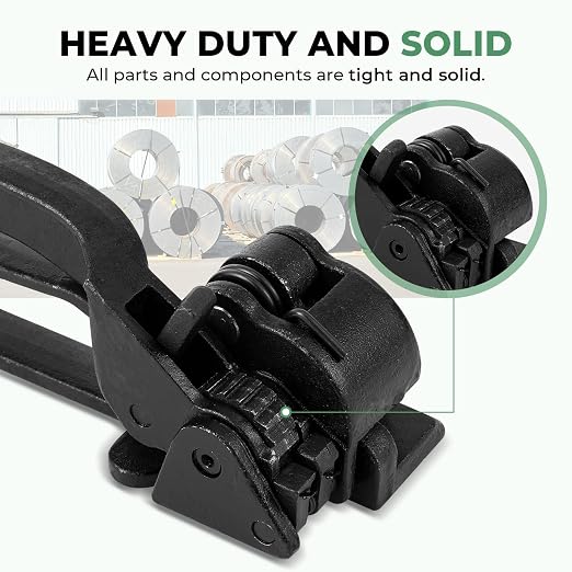 Steel Strapping Tensioner for 1/2" to 3/4" Width Strapping | Steel Banding Strapping Tool for 0.3-0.4mm Thickness, Heavy-Duty Manual Tool Banding Kit