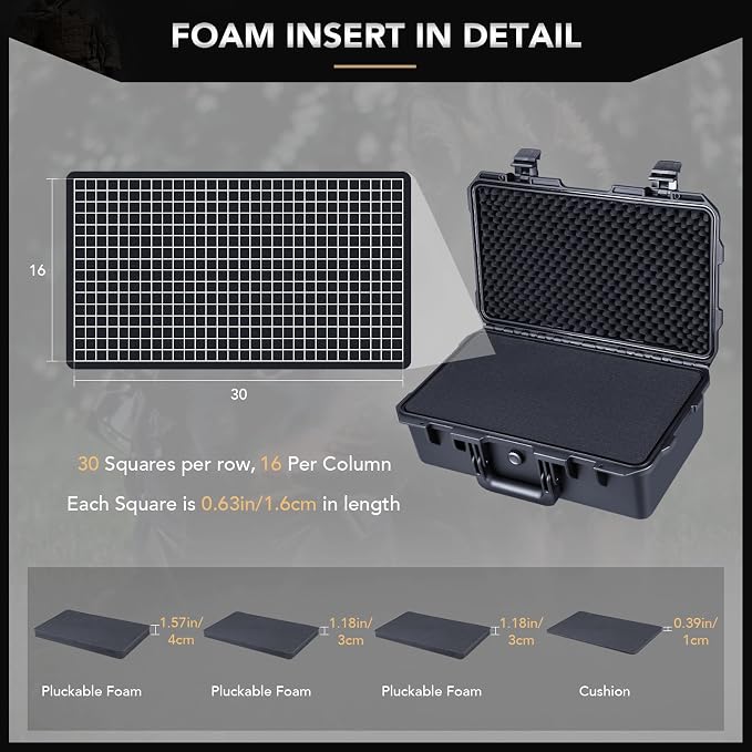 Lykus HC-5110 Large Waterproof Hard Case with Foam, Interior Size 20x11.4x6.7 inch, Suitable for gun,electronic equipment and more