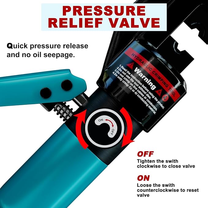 Hydraulic Crimping Tool and Cable Cutter, 12 AWG to 00 (2/0), Electrical Terminal Cable Wire Tool Kit with 9 Die Sets