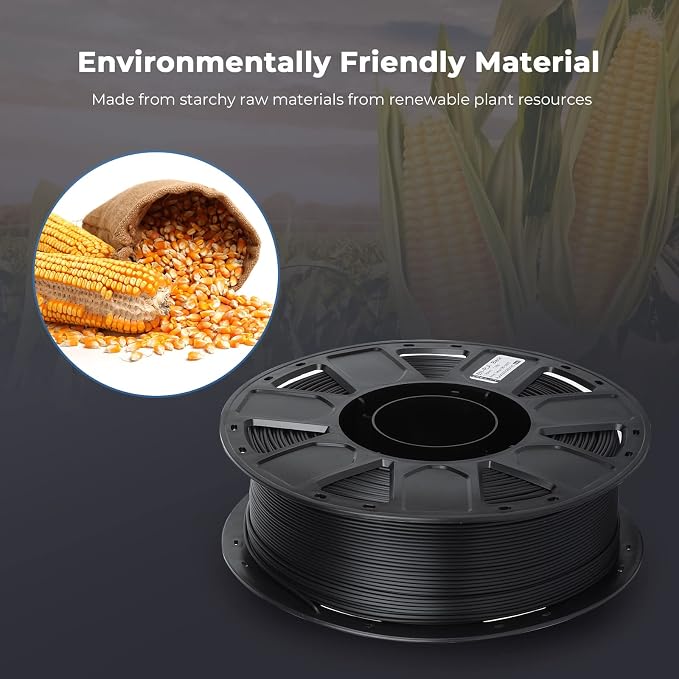 Creality PLA Filament 1.75mm, Tough and Durable 3D Printer Filament with +/-0.02mm Accuracy, Smooth Printing 1KG Spool, Black
