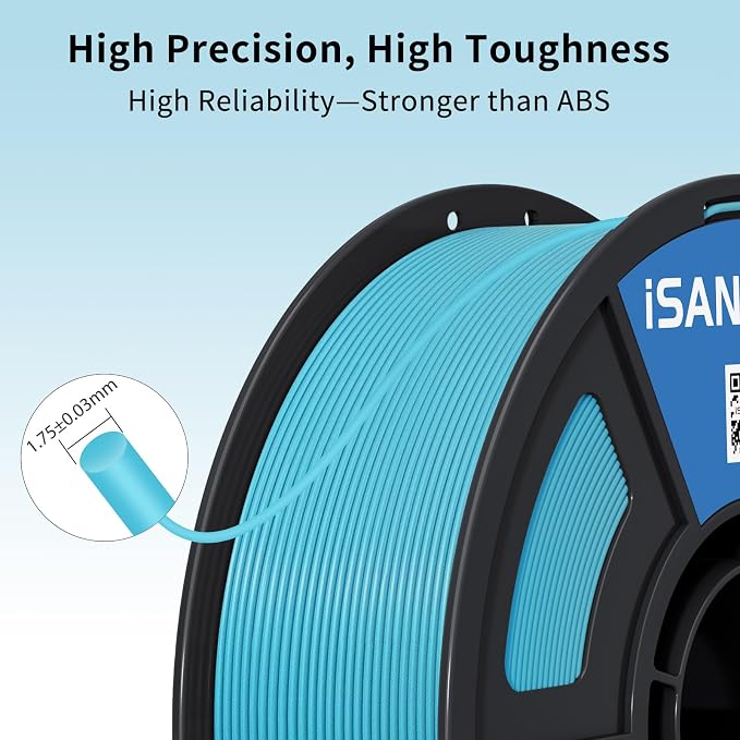 iSANMATE 3D Printer Filament ASA Turquoise Blue, UV & Weather Resistant ASA Filament Perfect for Outdoor Functional Parts, for Bambu Lab 3D Printers,AMS,AMSLite, 1kg Spool (2.2lbs)