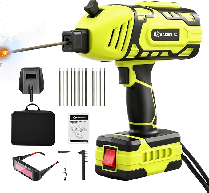 SakerNeo Portable Handheld Welding Machine 110V with IGBT Inverter, 5-Level Adjustable Current 20-120A, Compact Lightweight Design for Stick Welder, DIY Projects, and Professional Use (GREEN)