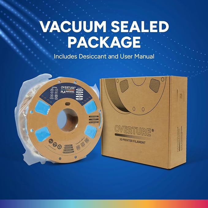 OVERTURE PLA Plus (PLA+) Filament 1.75mm, Stronger & More Durable, Professional Toughness 3D Printer Filament 1kg (2.2lbs), High Precision +/- 0.02mm, Tangle-Free (Digital Blue)