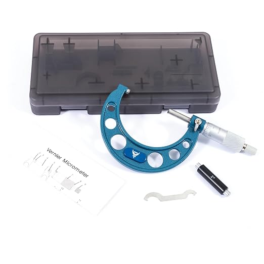 PEC Tools 2-3" Outside Micrometer | Industrial-Grade Precision, Hardened Steel, High-Accuracy with Ratchet Stop, Carbide-Tipped Measuring Faces
