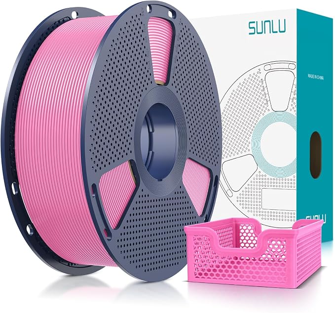 SUNLU Upgrade PLA+2.0 3D Printer Filament, High Speed PLA Plus Filament 1.75mm, 30mm/s - 600mm/s Print Range, Tougher and Stronger, Dimensional Accuracy +/-0.02mm, 1KG Spool(2.2lbs), Pink