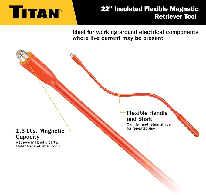 Titan 71100 22-Inch Insulated Flexible Magnetic Retriever Tool
