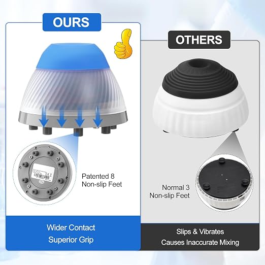 4E's USA Lab Mini Vortex Mixer & Steel Balls Set: Paint Shaker with 5000rpm | 6mm Orbital Diameter| Anti-Slip Foot & Brushless Motor, Ideal for Tube, Nail Polish, Paints & Lash Adhesive Mixing, Blue