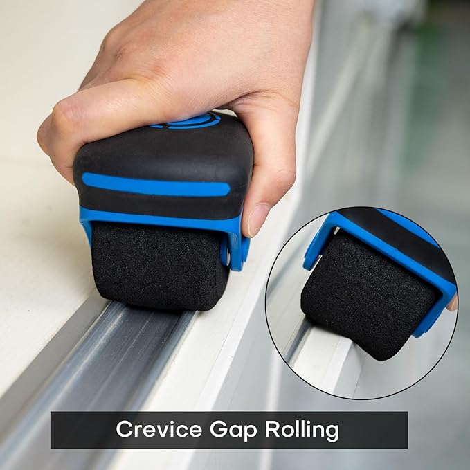 NEWISHTOOL Sponge Seam Roller Vinyl Applicator Tool, 2 Pack Soft Foam Wheel Roller Paint Roller, Pro Heat-Resistant Rolling Tools for Vinyl Application on Vehicle Contoured, Rivets and Uneven Surface