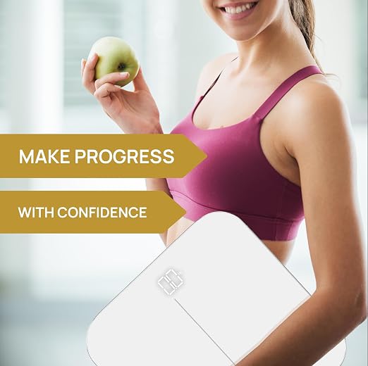 INEVIFIT Bathroom Scale, Highly Accurate Digital Bathroom Body Scale, Measures Weight up to 400 lbs. Includes Batteries