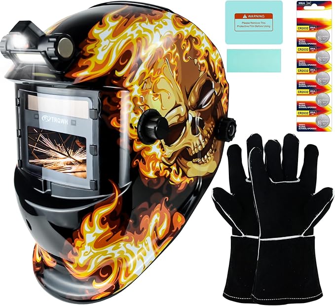TRQWH Portable Welder Machine 110V ARC Handheld Welder & Auto Darkening Welding Helmet