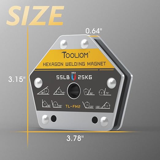 TOOLIOM Hexagon Welding Magnets Multi-Angle Strong Magnetic Welding Holder 55LB 4PCS Pull Force Holding Power Welding Accessories