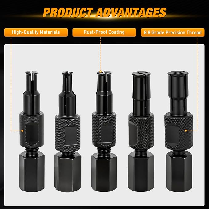 GOOACC 9PCS Blind Inner Bearing Puller Set, Slide Hammer with Expandable Collets 8-32MM Blind Hole Collet Bearing Slide Hammer Puller Set Internal Pilot Bearing Removal Tool for Axles Bearings, Black