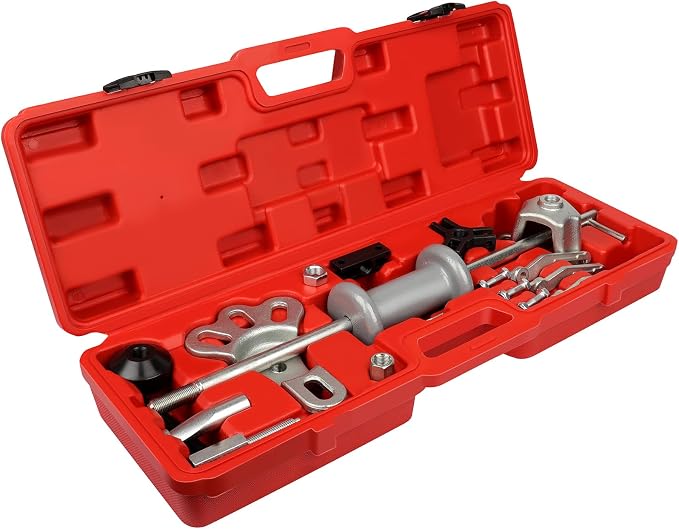 SCITOO 9-Way Slide Hammer Puller Set,Front Wheel Hub Bearing Remover & Rear Wheel Axle Hub Dent Shaft Puller Tool Kit