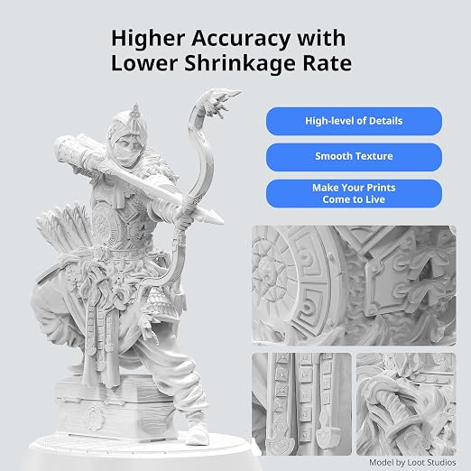 ANYCUBIC ABS-Like Resin 3.0, 3D Printer Resin with Enhanced Strength and Toughness, High Precision and Minimal Shrinkage, Wide Compatibility for All LCD Resin 3D Printers (White, 2kg)