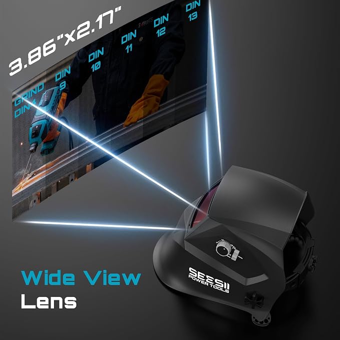 Seesii Portable Welder 110V with Auto Darkening Welding Helmet, 120A Handheld Welder with 3/64"-1/8" Welding Rods&Gloves, Welding Hood with 4 Arc Sensors Shade 4/9-13, Welding Kit for Home DIY Repair