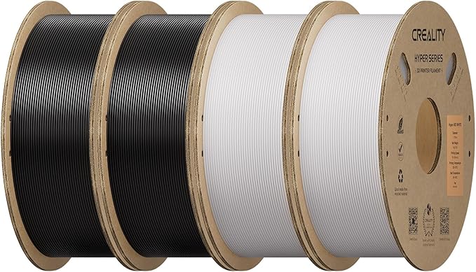 Creality Hyper ABS Filament 1.75mm 4KG, High-Temperature Resistant, High Impact Strength, Stable Printing Performance, +/- 0.05mm Accuracy（Black&White