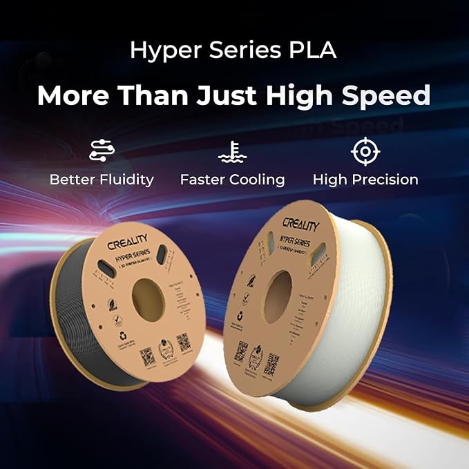 Creality Hyper PLA Filament 1.75mm, High-Speed 3D Printing Filament Up to 600mm/s, ±0.02mm Accuracy, 3D Printing Filament Fits for Most FDM 3D Printers