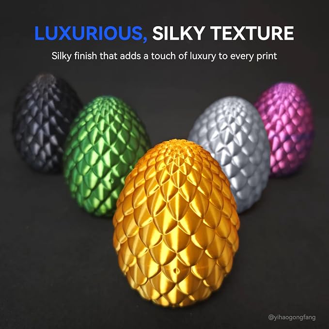 JAYO Silk PLA 3D Printer Filament 1.75mm, 1.1kg, Black | Metallic-Like Finish, Silky Gloss Finish, Easy to Print, ±0.02mm Accuracy, Fit Most FDM 3D Printers