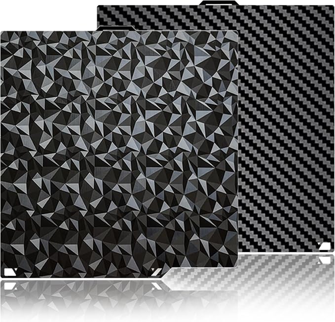 Diamond+Carbon Plate for ELEGOO Centauri Carbon Build Plate 260x271mm, Dual-Sided PEO PET Magnetic Spring Steel Bed CC/CC2 Plate, High-Temp Resistant Printing Surface for ELEGOO CC/CC2 3D Printer