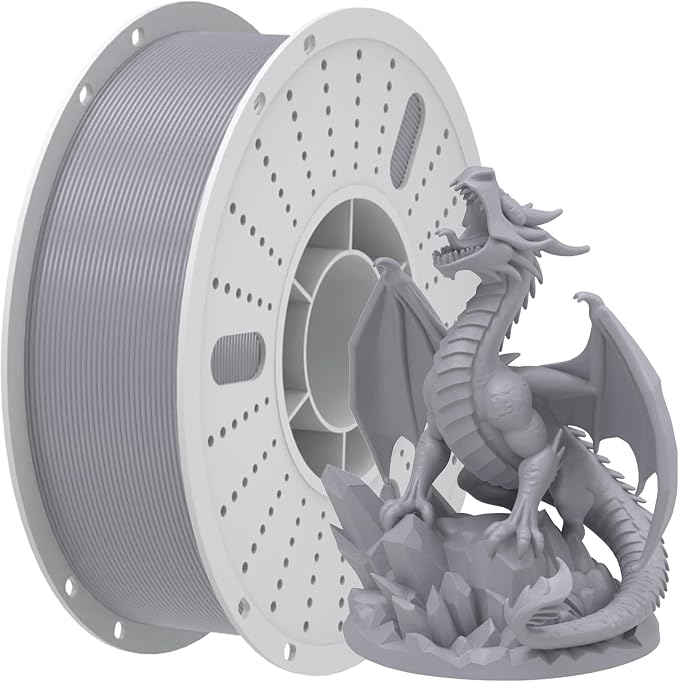 PINBALL PETG 3D Printer Filament 1.75mm High Precision Durable Moisture-Proof Strong Filament Mith Better Flow Dimensional Accuracy +/- 0.02mm Suitable for Most FDM 3D Printers 1 Kilogram Grey