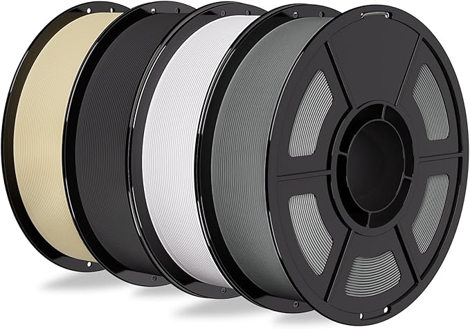 iSANMATE Matte PLA Filament Bundle 4KG,1.75MM 3D Printer Filament,for Bambu Lab 3D Printers,AMS,AMSLite,Beige+Black+White+Grey