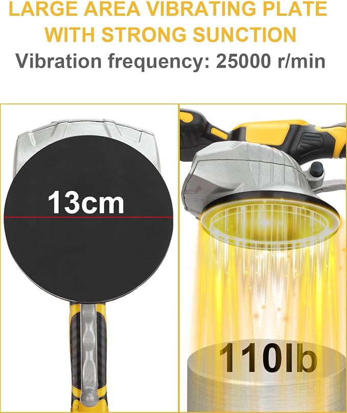 Tile Vibration Leveling Machine for Dewalt 20V Battery, Cordless Tile Vibration Machine Installation Tool 150W Tiler Vibrator with 8 Speed, Suction Cup, Digital Display for Floor (Tool Only)